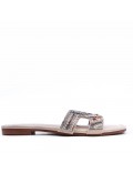 Flat sandals in faux leather for women