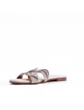 Flat sandals in faux leather for women