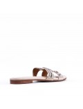 Flat sandals in faux leather for women