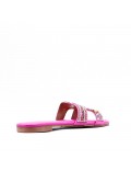 Flat sandals in faux leather for women