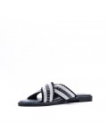 Flat sandals in faux leather for women