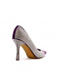 Faux suede pump with heel