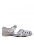 Comfort sandal in faux leather