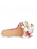 Faux leather slide with floral pattern for women