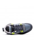 Lace-up basket in mix materials for men