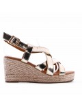 Faux leather wedge sandal for women