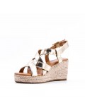 Faux leather wedge sandal for women