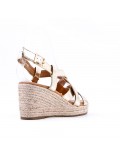 Faux leather wedge sandal for women