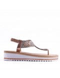 Sandales femme strass confortable en simili cuir