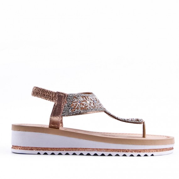 Women's sandals rhinestone in faux leather