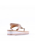 Sandales femme strass confortable en simili cuir