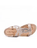 Sandales femme strass confortable en simili cuir