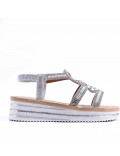 Women's sandals rhinestone in faux leather