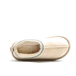 Pantuflas de piel sintética para mujer