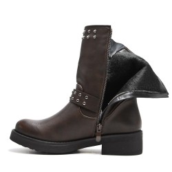 Ankle boot in a mix of materials for autumn and winter