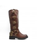 Faux leather boot