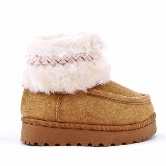 Children's ankle boot in mixed materials