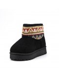 Mixed material lace ankle boot for women