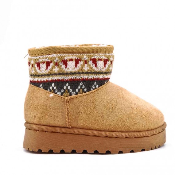 Children's ankle boot in mixed materials