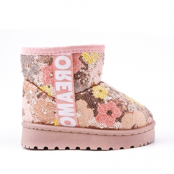 Children's ankle boot in mixed materials