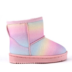 Children's ankle boot in mixed materials