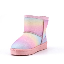 Children's ankle boot in mixed materials