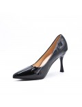 Leatherette pump with heels