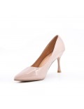 Leatherette pump with heels