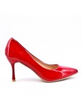 Leatherette pump with heels