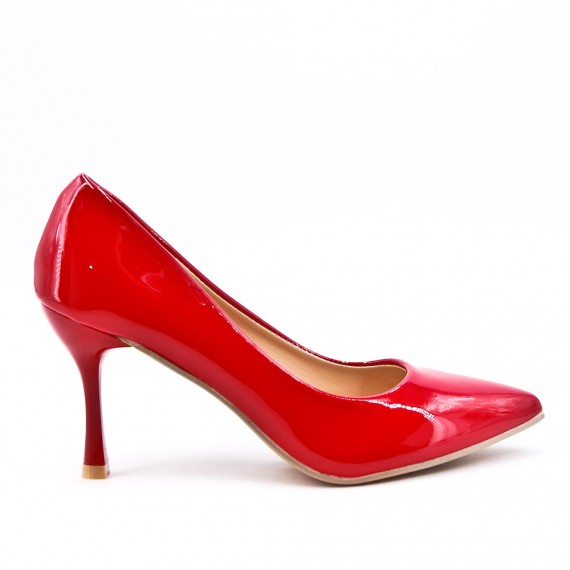 Leatherette pump with heels