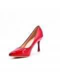 Leatherette pump with heels