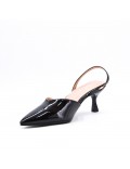 Leatherette pump with heels