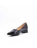 Leatherette pump with heels