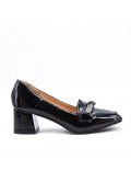 Leatherette pump with heels