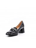 Leatherette pump with heels