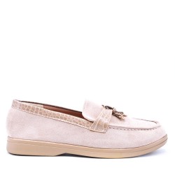 Women's mocassin in faux suede 