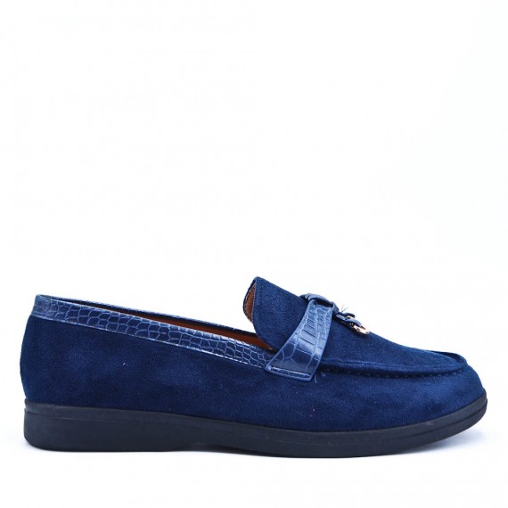 Mocassin en simili daim pour femme