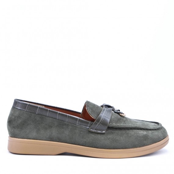 Women's mocassin in faux suede 