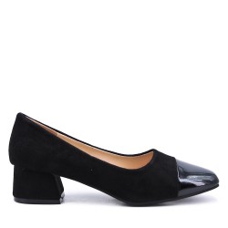 Two-material low heel pump