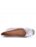 Two-material ballerina with round toe