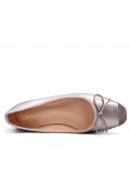 Two-material ballerina with round toe