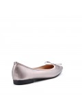 Two-material ballerina with round toe