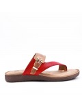 Comfort sandal in faux leather