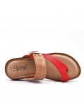 Comfort sandal in faux leather