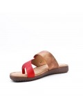 Comfort sandal in faux leather