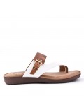 Comfort sandal in faux leather