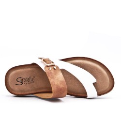 Comfort sandal in faux leather