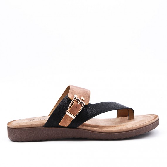 Sandale comfort en simili cuir