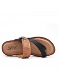 Comfort sandal in faux leather