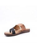 Comfort sandal in faux leather